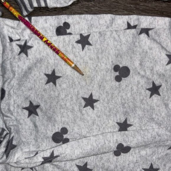 Disney Mickey Mouse 2 piece L/S Shirt and Pants PJ Set Size S Small Gray - Picture 2 of 5